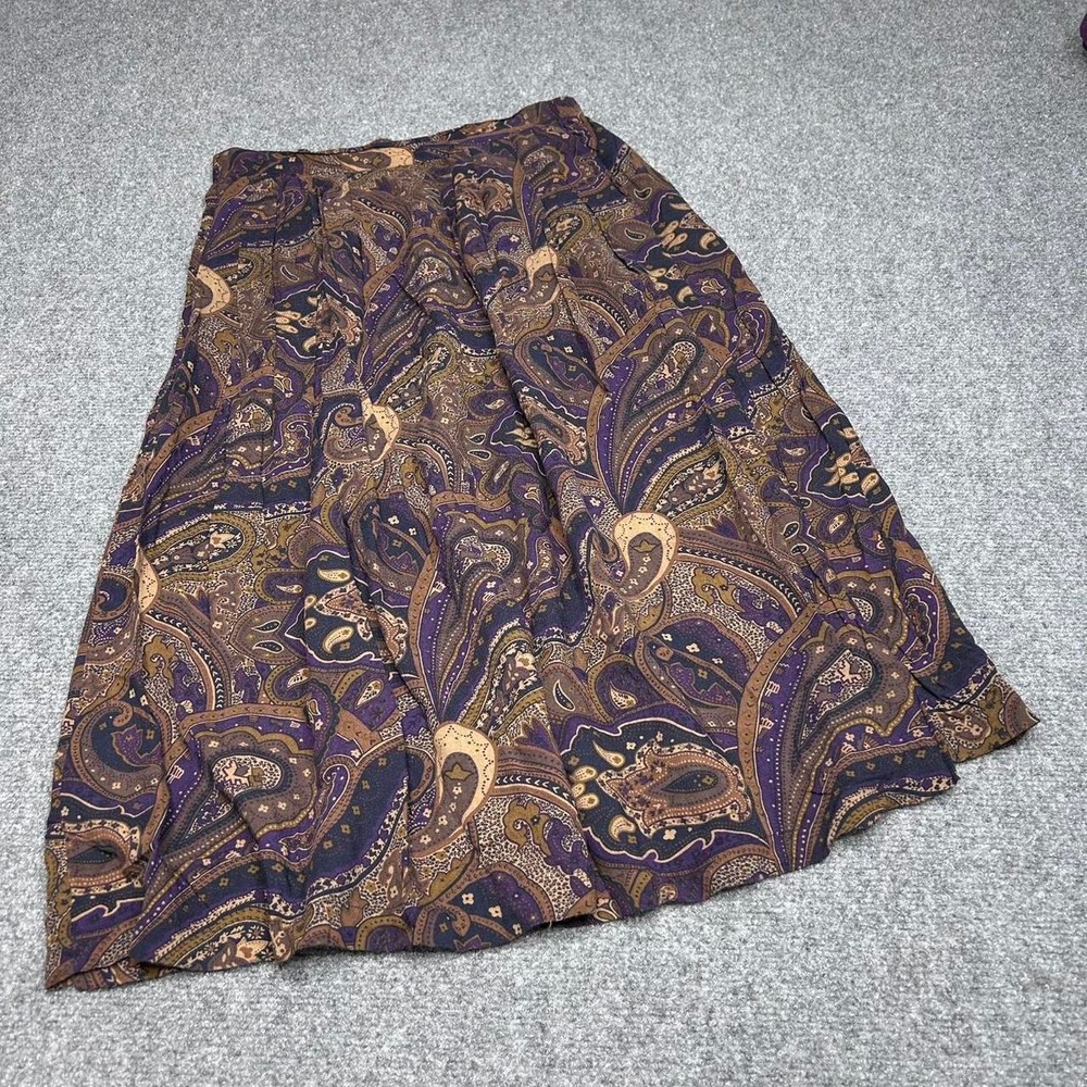 Sag Harbor petite vintage paisley midi skirt Size Medium
